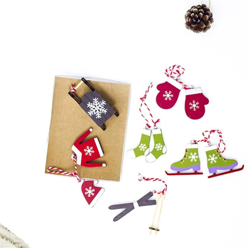 

1 набор, Креативные украшения для вечеринок своими руками, рождественские деревянные подвески, украшения, елочные украшения, детский подаро...