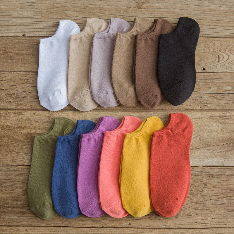 Носки женские хлопковые дышащие спортивные цветные до щиколотки модные