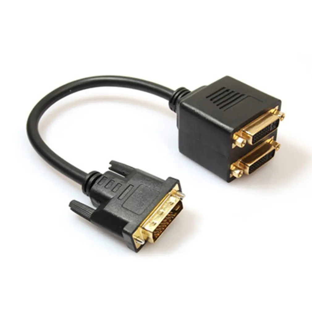 Портативный DVI адаптер D Мужской Двойной 2 I женский сигнал сплиттера передачи