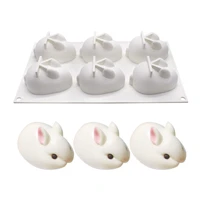 6even d rabbit easter bunny silicone mold mousse dessert mold cake decorating tools jelly baking candy chocolate ice cream mould