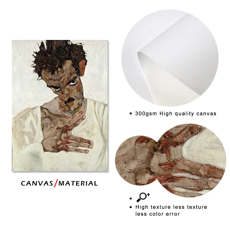Художественная зона Egon Schiele Автопортрет масляная Абстрактная живопись персонажи