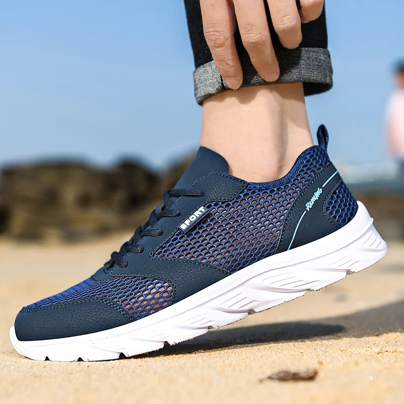 

Sneakers Lightweight Breathable Running Walking Shoes for Men Male Footwear Soft Sole Lace-up Big Size 39-46 Zapatillas Hombre