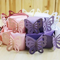 10pcs butterfly laser cut hollow carriage favors box gifts candy dragee box with ribbon baby shower wedding event party supplies