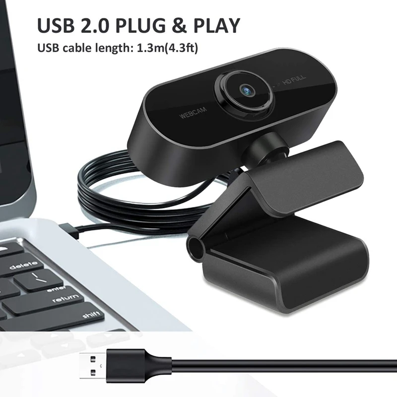 

1080P Webcam with Microphone - HD Webcam for Computer, Laptop, PC- USB Camera for Video Calling Recording Conferencing
