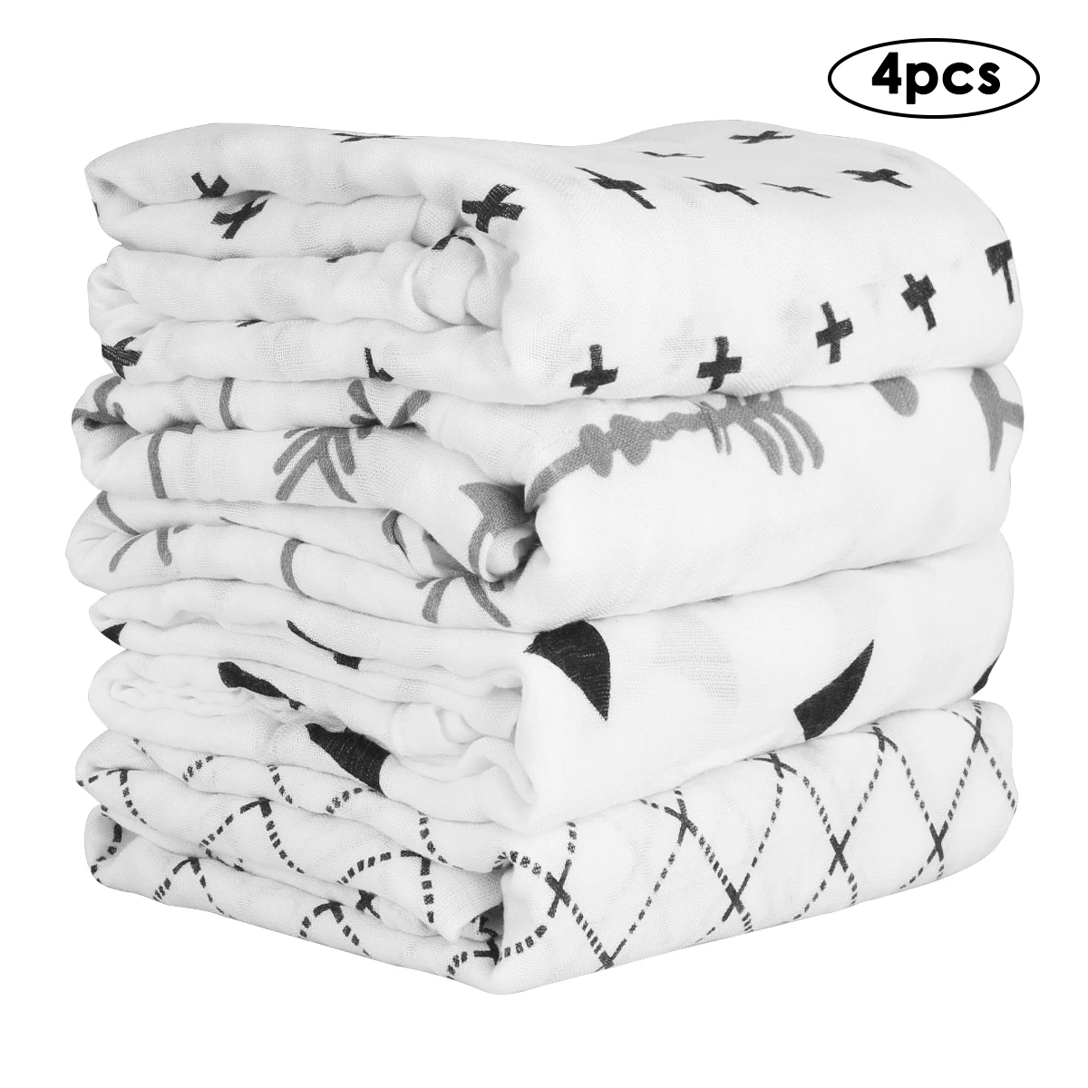 

New 4Pcs/Lot Baby Blankets Newborn Muslin 100% Cotton Baby Swaddle Blanket for Newborns Photography Kids Muslin Swaddle Wrap