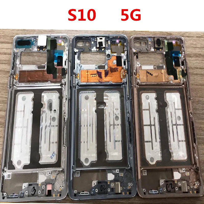 

S10 5G For Samsung Galaxy S10 5G G977 Middle Frame Plate Housing Board LCD Support Mid Faceplate Bezel Replace Repair Spare Part