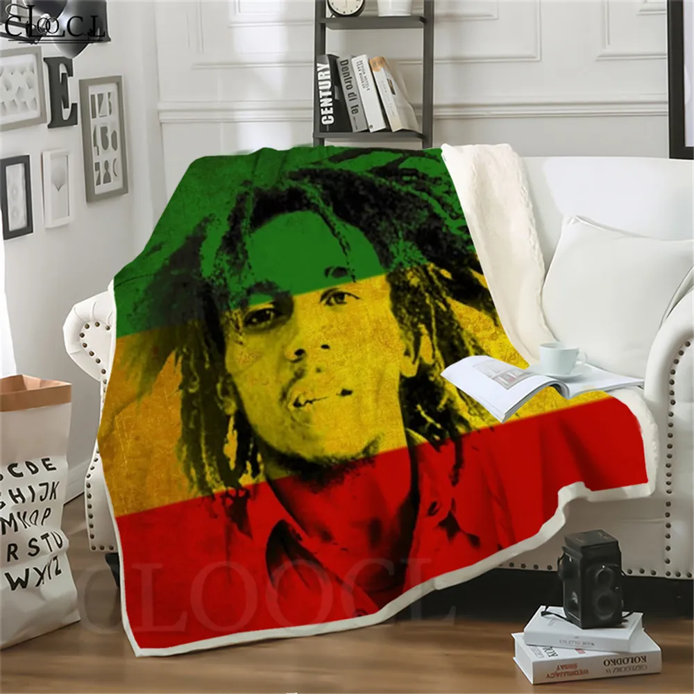 

Double Layer Blankets Reggae Creator Bob Marley 3D Character Kids Quilt for Home Decoration Sofa Adult Nap Plush Throw Blanket