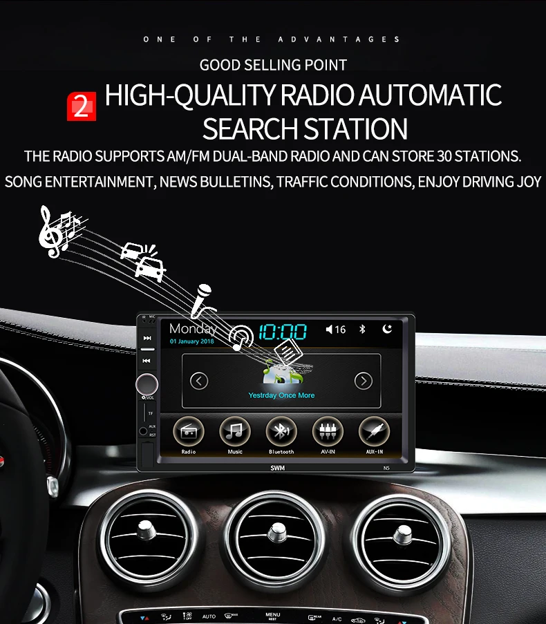 360° Reversing Image Radio Carplay 2 Din Radio Coche Autoradio Bluetooth Mirror Link 2din Car Stereo Audio Radios USB FM AUX TF
