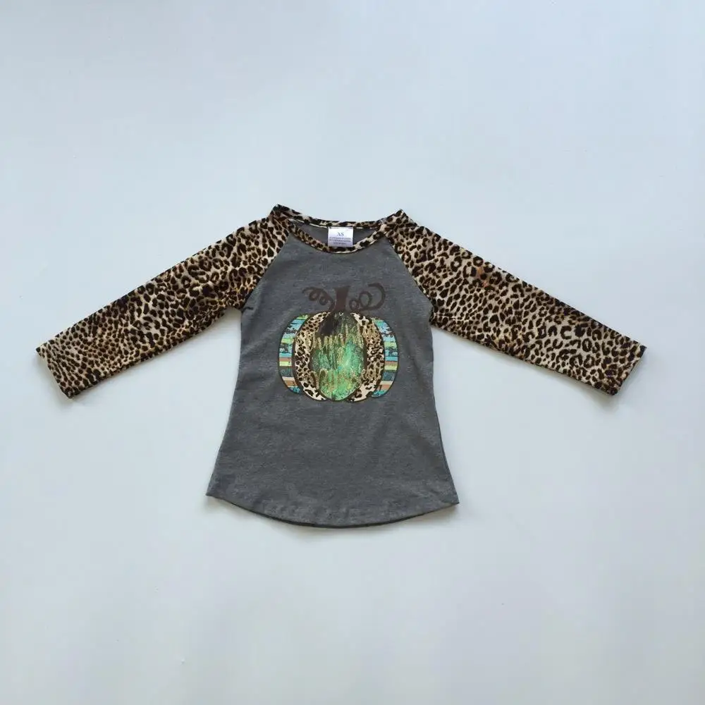 Одежда для маленьких девочек детская одежда на Хеллоуин серый Раглан с принтом