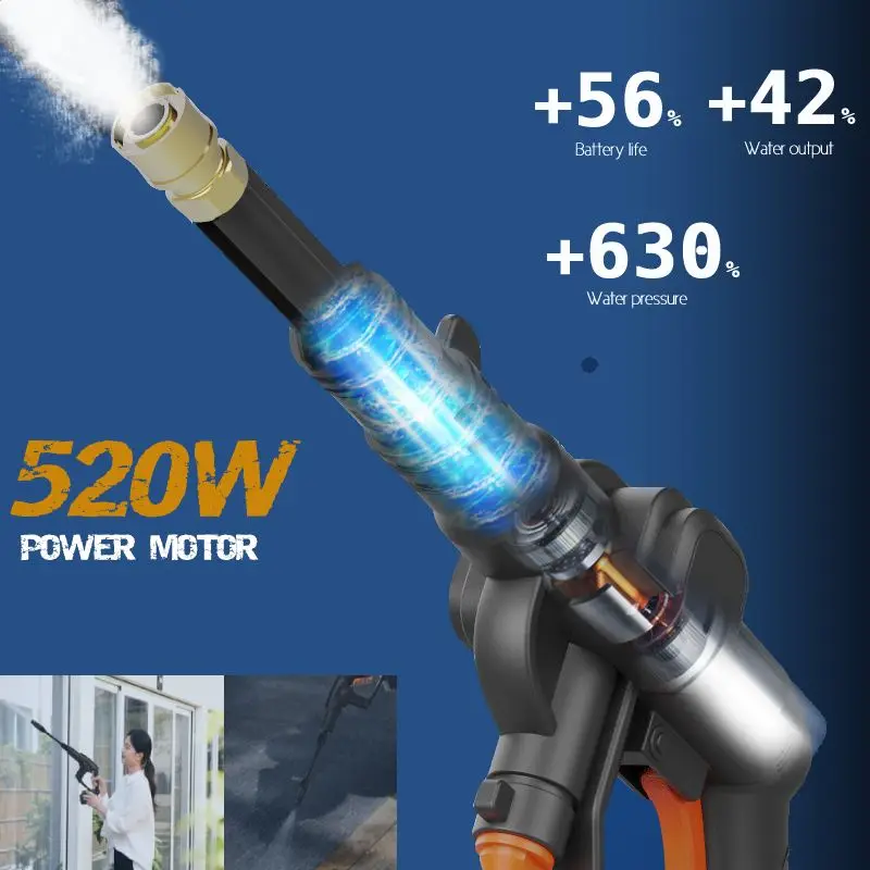 للبيع 22500MAH 520 واط 32Bar اللاسلكي ارتفاع ضغط آلة غسل سيارات 48VF بندقية غسالة يده المحمولة بخاخ تلقائي حديقة المياه النفاثة الاتحاد الأوروبي
