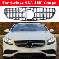 car styling abs vertical bar auto bumber gt grill for mercedes benz s class s63 amg coupe w217 c217 2015 2017 middle grille