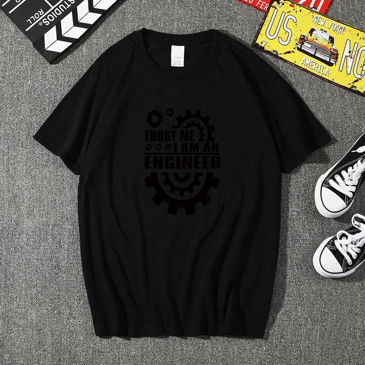 Летние мужские футболки из 2020 хлопка с круглым вырезом и надписью trust me AM AN