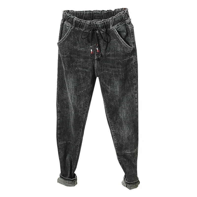 

Womens Pants Winter Plus Size Stretch Pants Korean-Style Fleece-Lined High-Waist Loose-Fit Harem Pants Woman