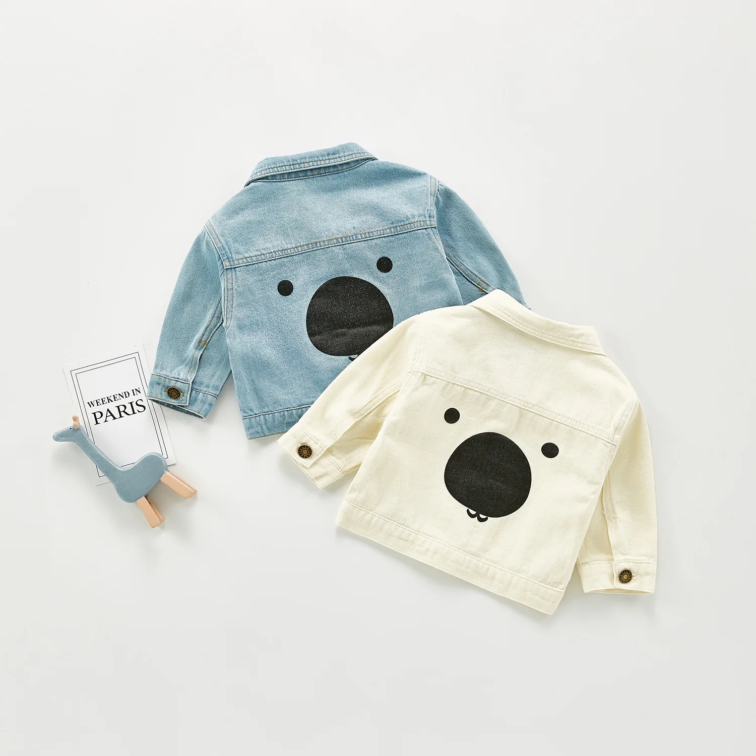 

Children Denim Jacket Coat New Spring Autumn Kids Fashion Outerwear Baby Boys Girls Casual Cartoon Jeans Coat QZ196
