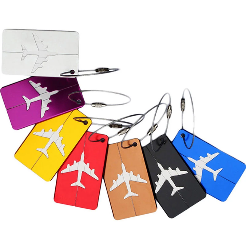 

1pcs Aluminum Alloy Luggage Tag Travel Baggage Airplane Tag Name Address Label