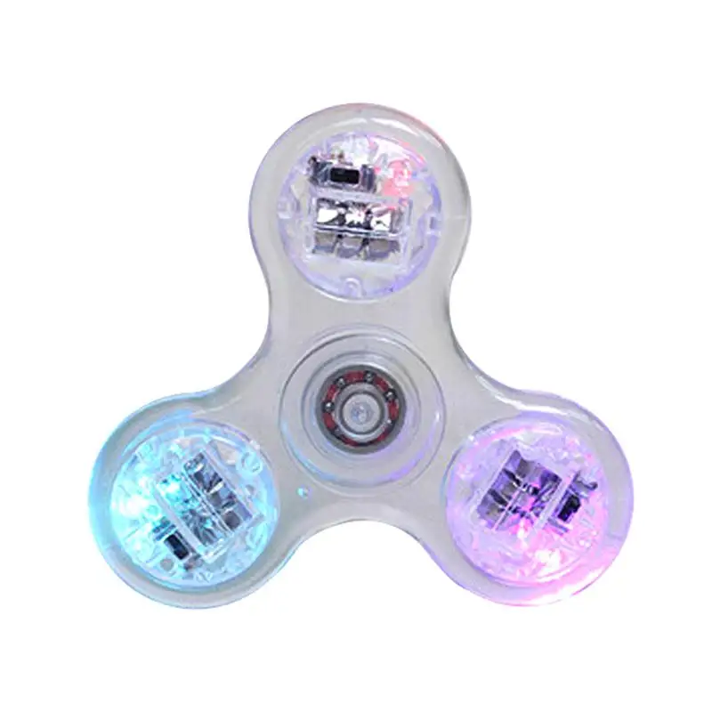 Спиннер для рук Fidget Finger Spinner Toy Focus Tri пальца гироскоп прозрачная вспышка