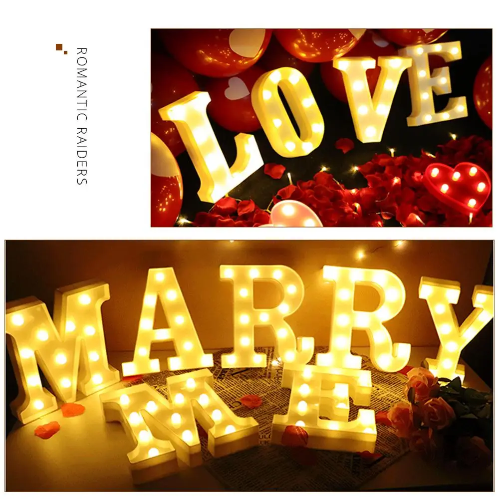 Светодиодный светильник с буквами алфавита 3D декоративный символ домашний