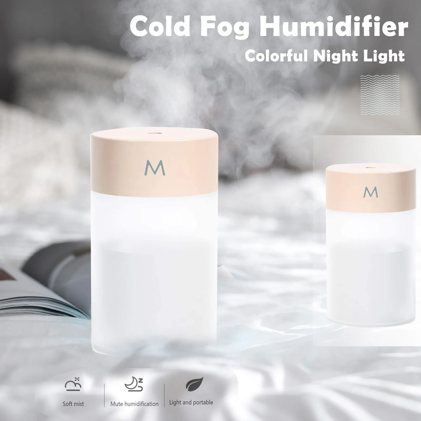 260ml Cold Fog Humidifier Colorful Night Light Air Home Desktop Moisture Mist Maker Portable Cool Sound #4 | Бытовая техника