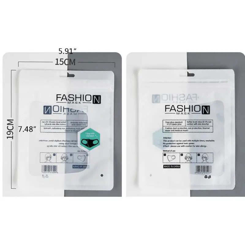 

100Pcs Antibacterial Waterproof Mouth Mask Packing Bag Resealable Plastic Storage Bags Mask Wrappings Zipper Lock Pouch