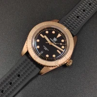 steeldive sd1965s bronze bezel sapphire glass luxury mens nh35 automatic watch 200m waterproof rubber strap bronze dive watch