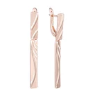 FJ 5 мм длинные серьги женские 585 розовое золото цвет без камня резьба новые серьги-подвески