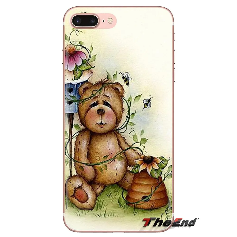 Soft Transparent Shell Covers Embroidery Teddy Bear Artwork For Huawei Mate Honor 4C 5C 5X 6X 7 7A 7C 8 9 10 8C 8X 20 Lite Pro |