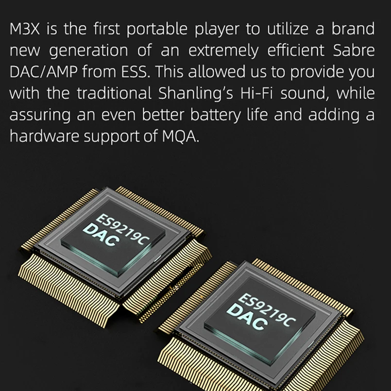Портативный плеер Shanling M3X MQA Поддержка Hi-Res проигрывателя Dual ES9219C DAC/AMP DSD256 384 кГц/32