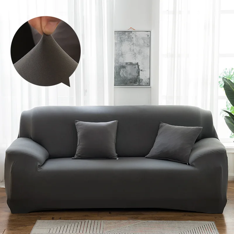 

Stretch sofa cover protector solid L Shaped sectional slipcovers for living room 1/2/3/4 seater elastic couch cover 24 colors