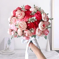 the white jasmine bouquet is 33cm long artificial flowers for home decoration and the brides hand bouquet for wedding scenes