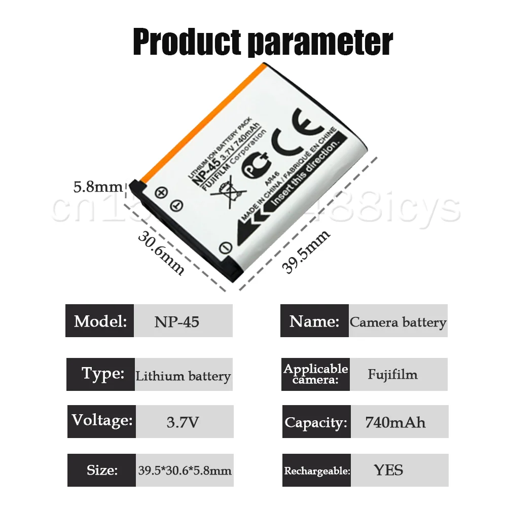 3.7V 740mAh NP-45A NP45 Rechargeable Camera Battery For FUJIFILM Z10fd Z20fd Z30 Z30fd Z31 Z70 Z80 Z90 Z100 Z200 Z300 Z700 Z800 |