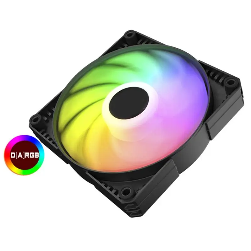 Цветная (RGB) светодиодный Радуга Цвет вентилятор 12 14 см ШИМ охлаждения для 5V 3PIN