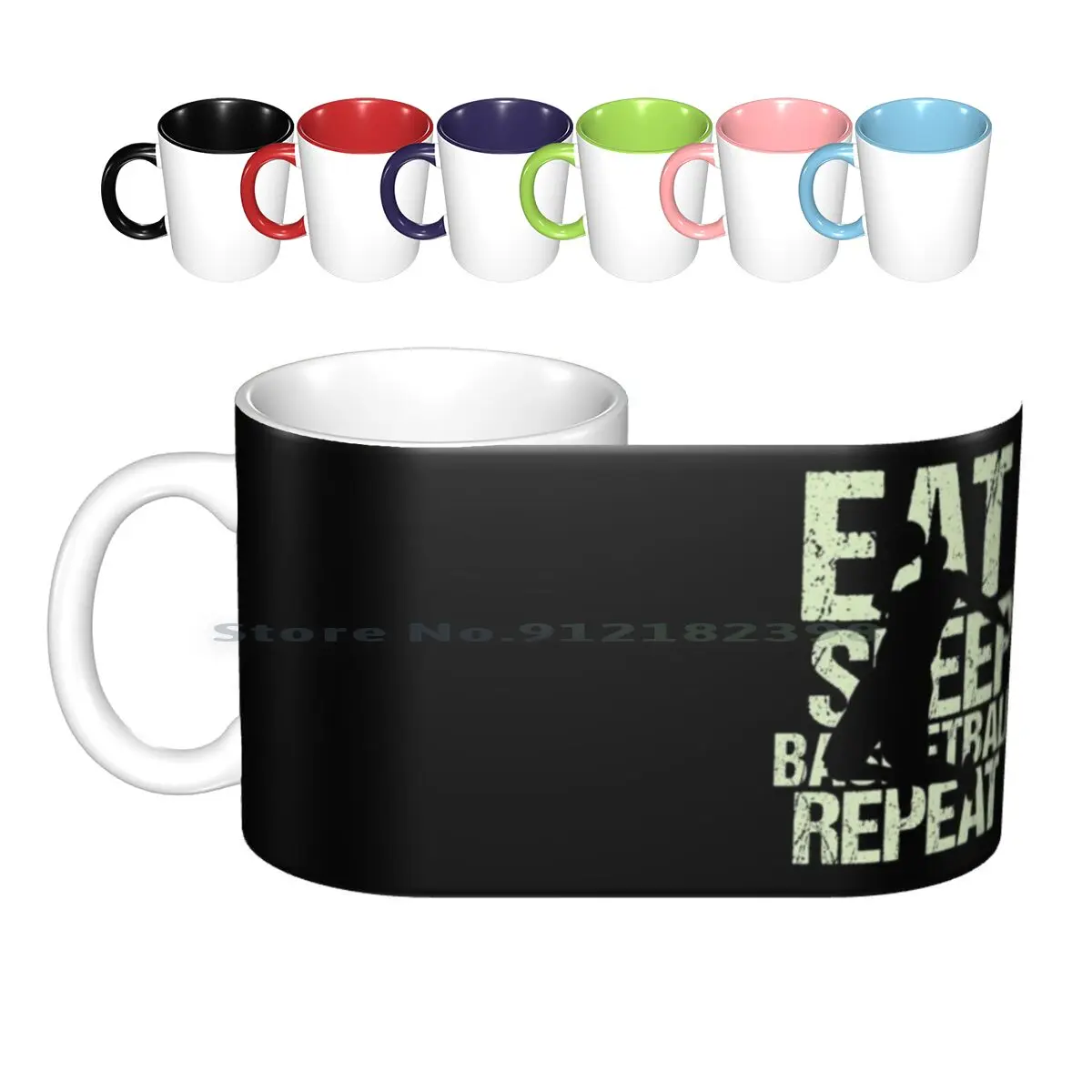 

Eat Sleep Basketball Repeat Basketball Lover Ceramic Mugs Coffee Cups Milk Tea Mug Love Basketball Basketball Basketball