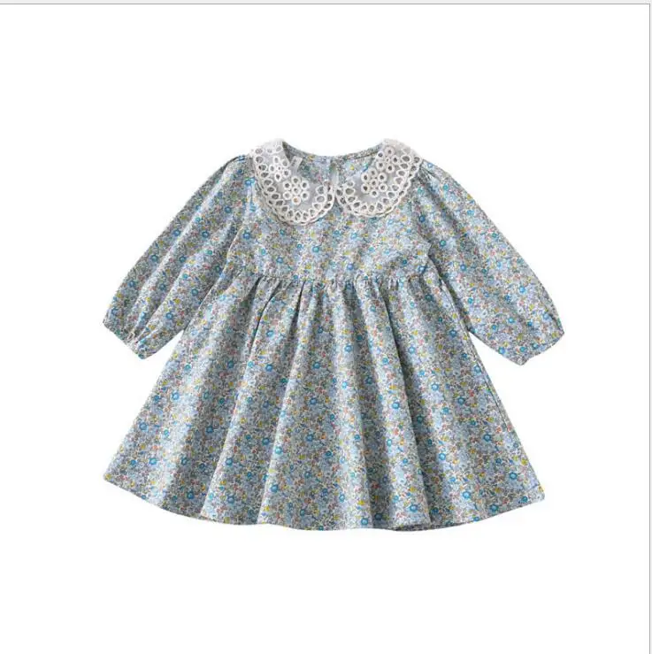 2020 весенние Хлопковые Платья принцессы с принтом для девочек милое детское