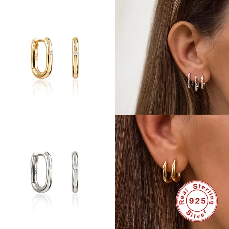 

AIDE 2021 Trend Fashion Ear Hoops Sterling Silver Huggie Earrings Twist Women Luxury Gorgeous Formal Elegant Pendants Plata 925