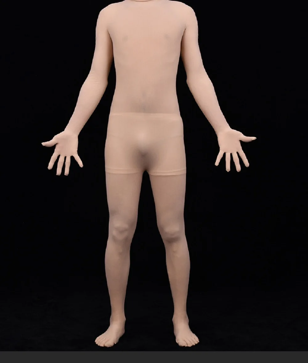 Мужские 80D комбинезоны колготки с открытой промежностью Zentai пальцы полностью