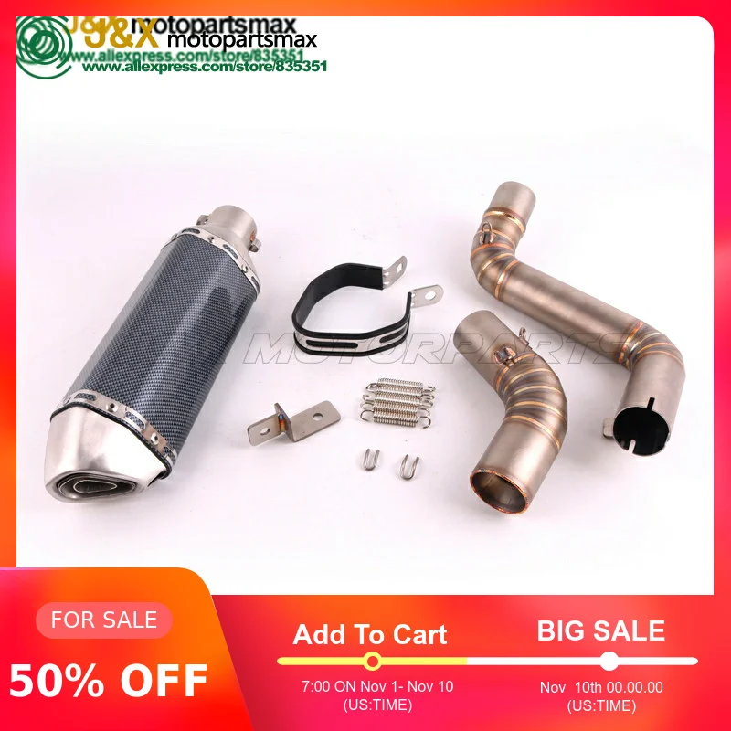 

Motorcycle Exhaust full system middle pipe Round + Muffler for DUKE125 DUKE 200 DUKE 250 DUKE 390 2012-2014 Slip On