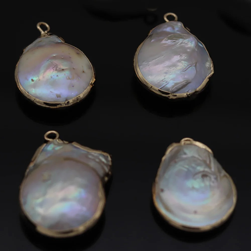 

Natural Pearl Irregular Shaped Pearl Pendant Bead Boutique Carving Making DIY Fashion Charm Necklace Bracelet Jewelry 2pcs