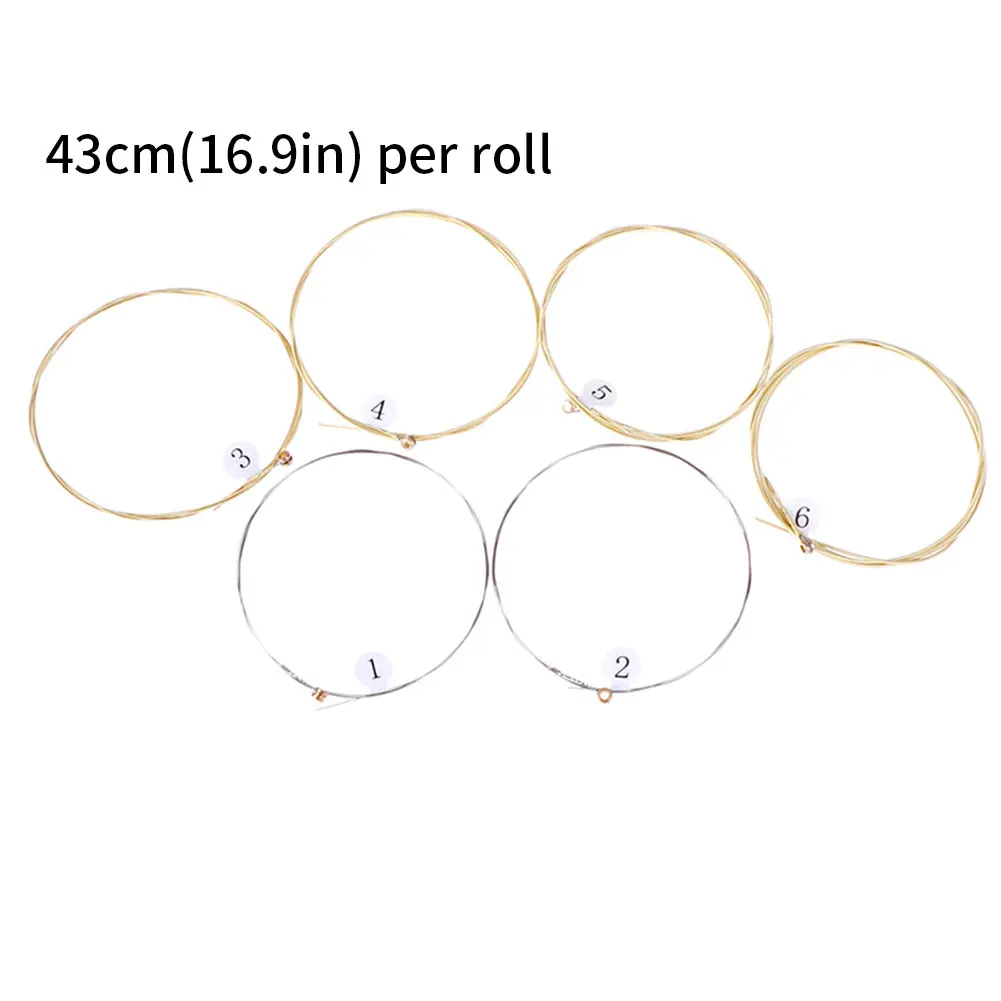 

1 Set 6Pcs Guitar String Set Copper String For Acoustic Folk Guitar Classic Guitar Multi Color Guitar Parts Guitar Accessories
