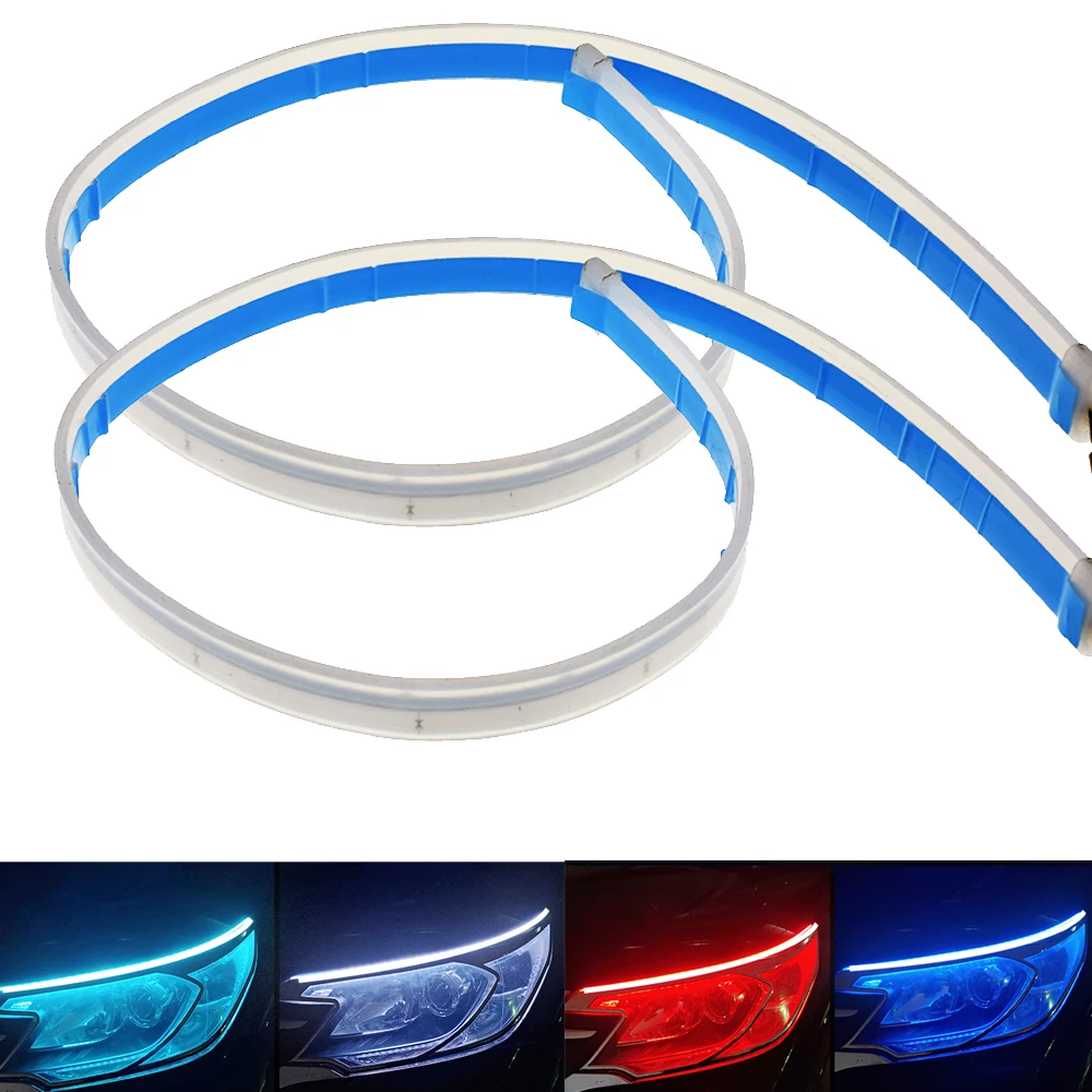 

Accessoires de feux de course LED pour voiture, bande de guidage pour clignotant, Lumière du jour, bande lumineuse décorative