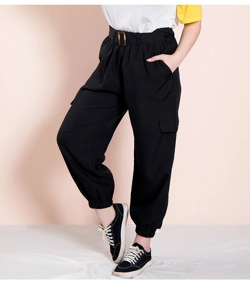 Женские Новые весенне-осенние брюки размера плюс длинные брюки-карандаши для