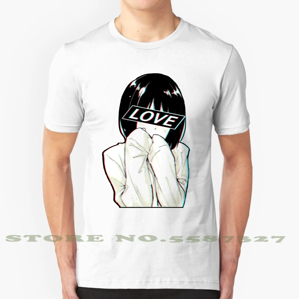 Love Sad японская Эстетическая графическая забавная футболка на заказ горячая