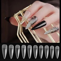 504 pcsbox full cover fake nail artificial press on long ballerina clear false coffin pointed nails art tips manicure tools
