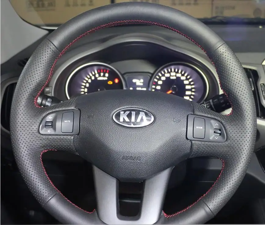 Швейные натуральная кожа чехол рулевого колеса автомобиля автомобильные