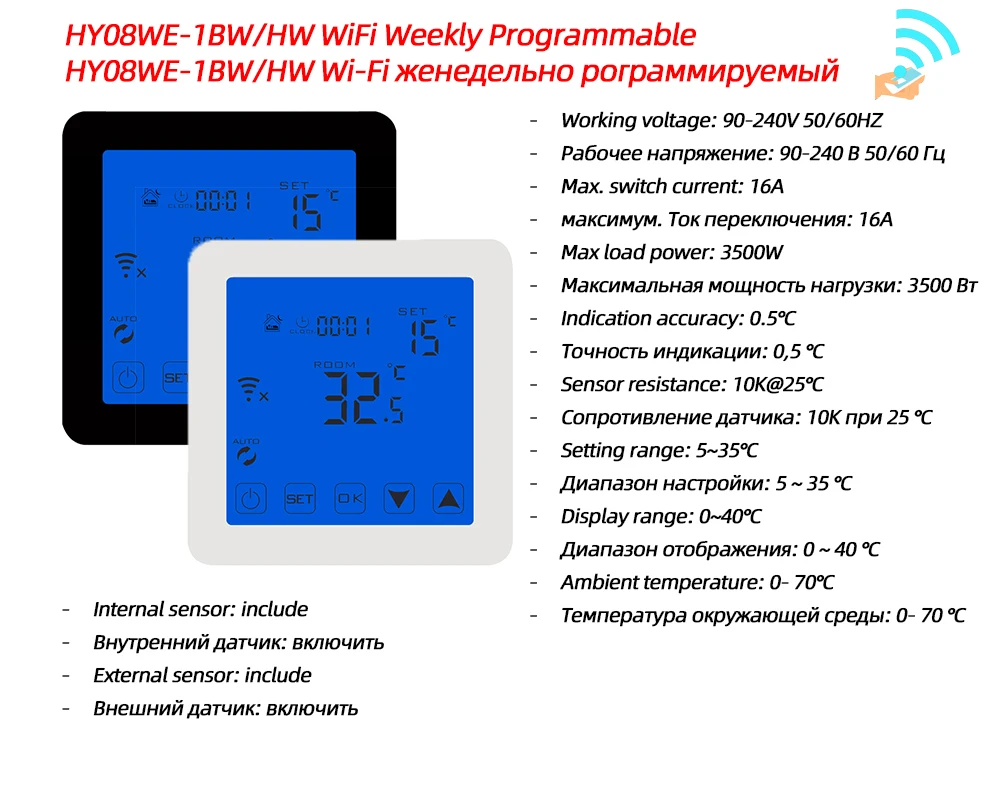 8~ 15m2 150 Вт/м2 инфракрасный с термостатом Wi-Fi коврик для подогрева пола с двойным проводником Электрический Теплый Комплект ковриков