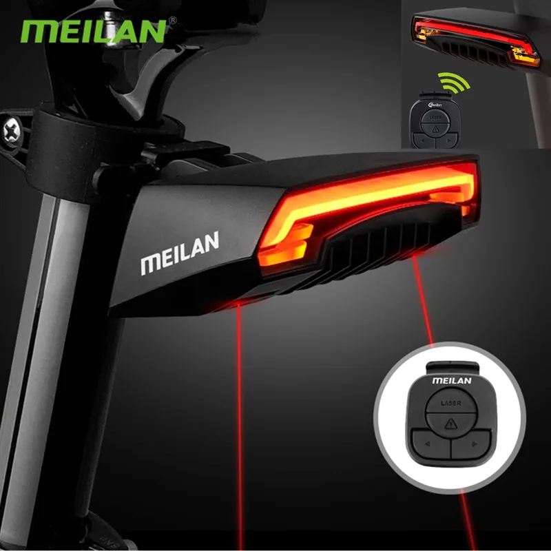 Велосипедный задний фонарь Meilan X5 беспроводной светодиодный с дистанционным