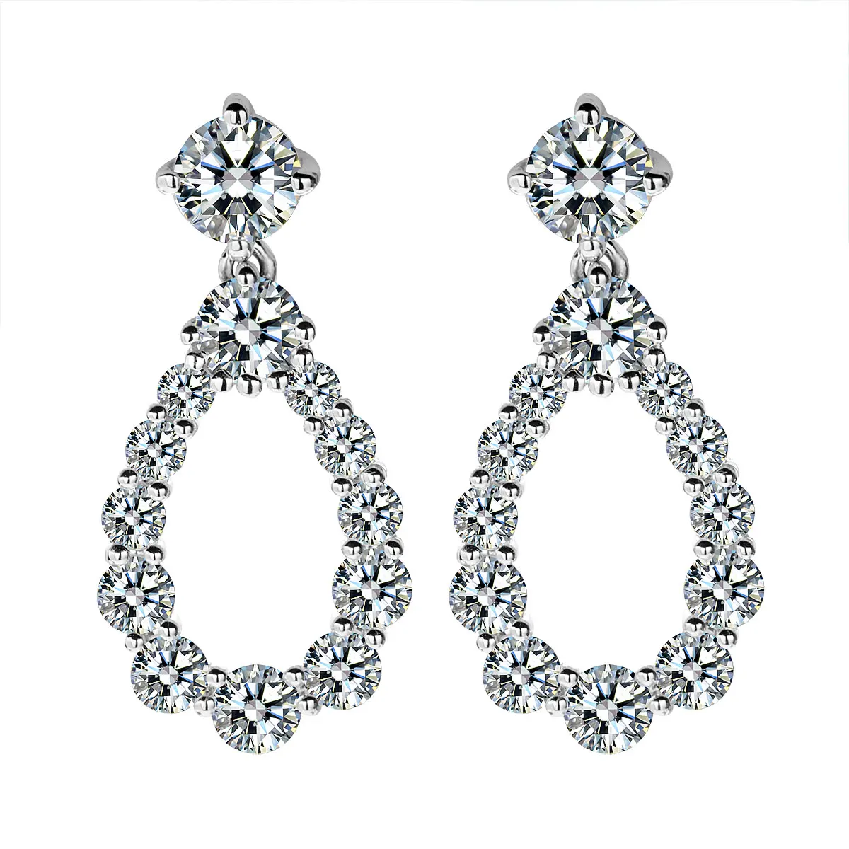 

925 Silver Earring Charm Jewelry 1 Pair VVS Asscher Cut Earring Women Earring Moissanite Jewelry Factory Supplier Free Shipping