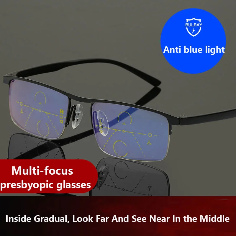 Полуоправа полимерные линзы бифокальные женские мужские очки для чтения с