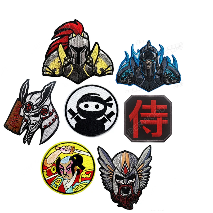 Японский бусхидо ниндзя воин Меч Кабуки вышитая нашивка японская Броня самурая