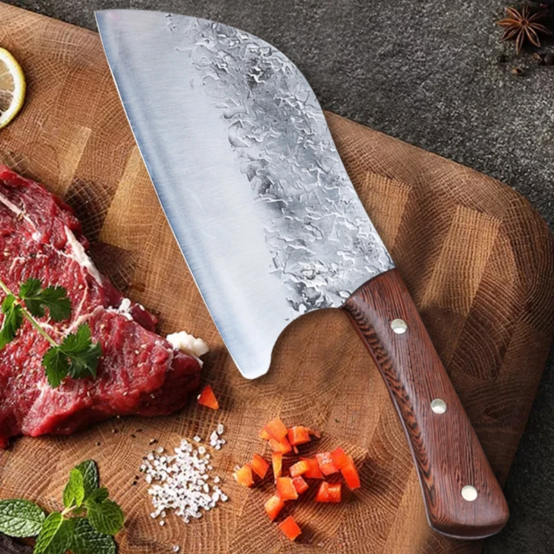Нож шеф-повара высокопрочный кованый кухонный резец из нержавеющей стали 7
