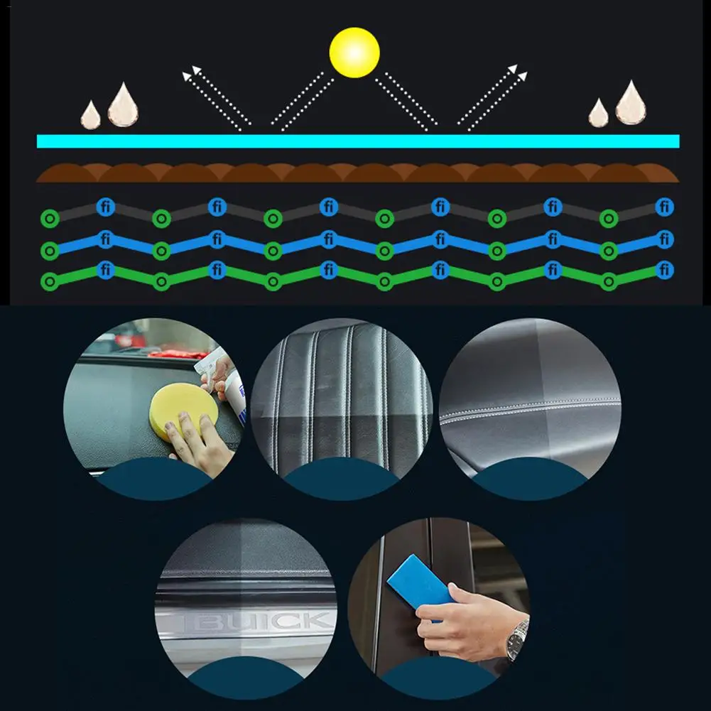 120 мл украшение салона автомобиля воск кожа остекление водной панели Покрытие